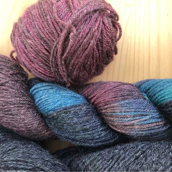 Zombie Yarns Wine Not Shawl Two (yarn and pattern) Knitting Wool Gray Multicolor - Picture 3 of 6